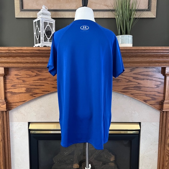 Under Armour Women's Royal Blue Loose Fit Heatgear‎ Athletic Tee Shirt Sz. L - Picture 5 of 8